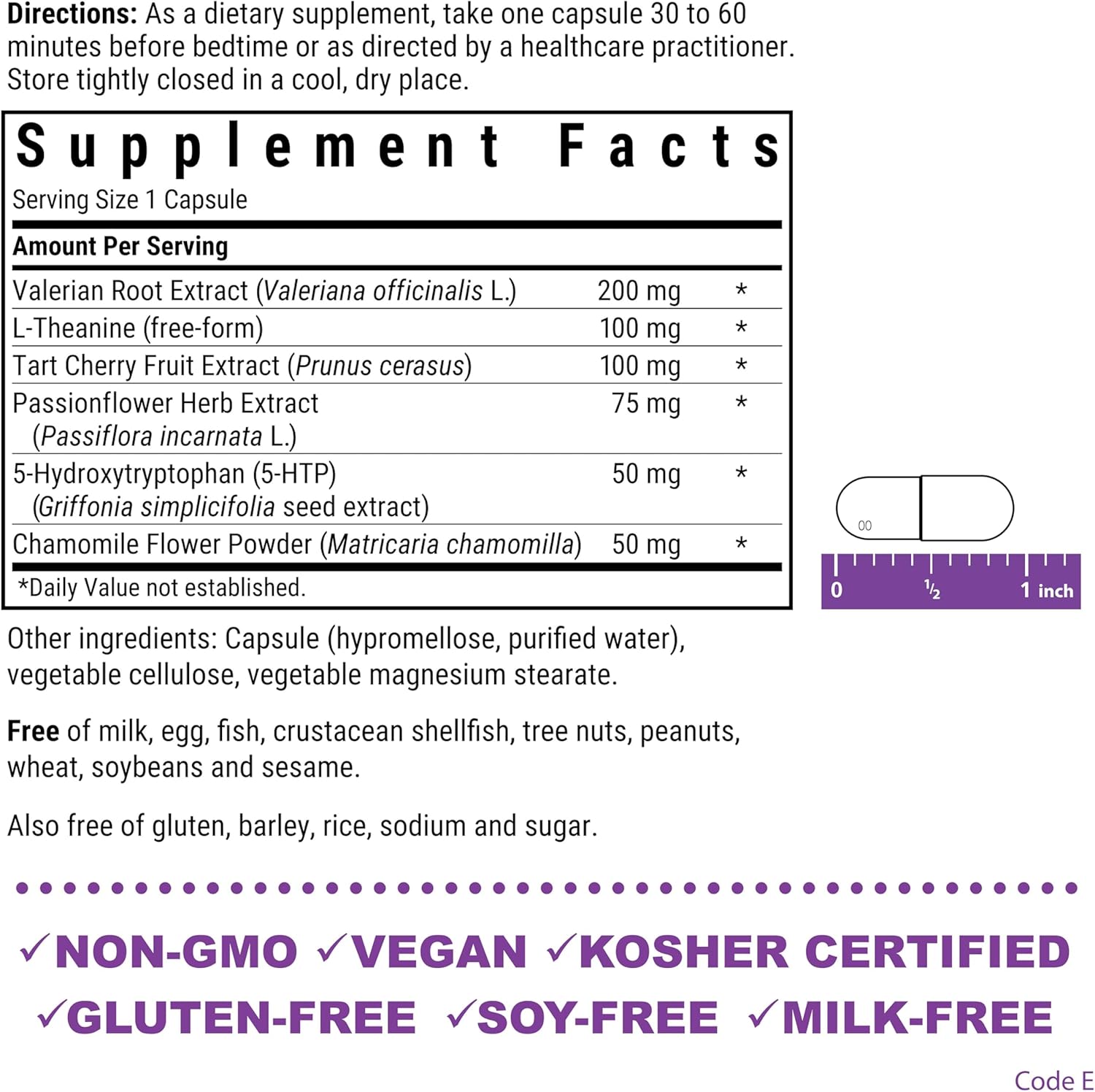 Bluebonnet Nutrition Sleep Support Formula - Whole Food-Based, Soy-Free, Gluten-Free, Non-GMO, Vegan - 30 Capsules