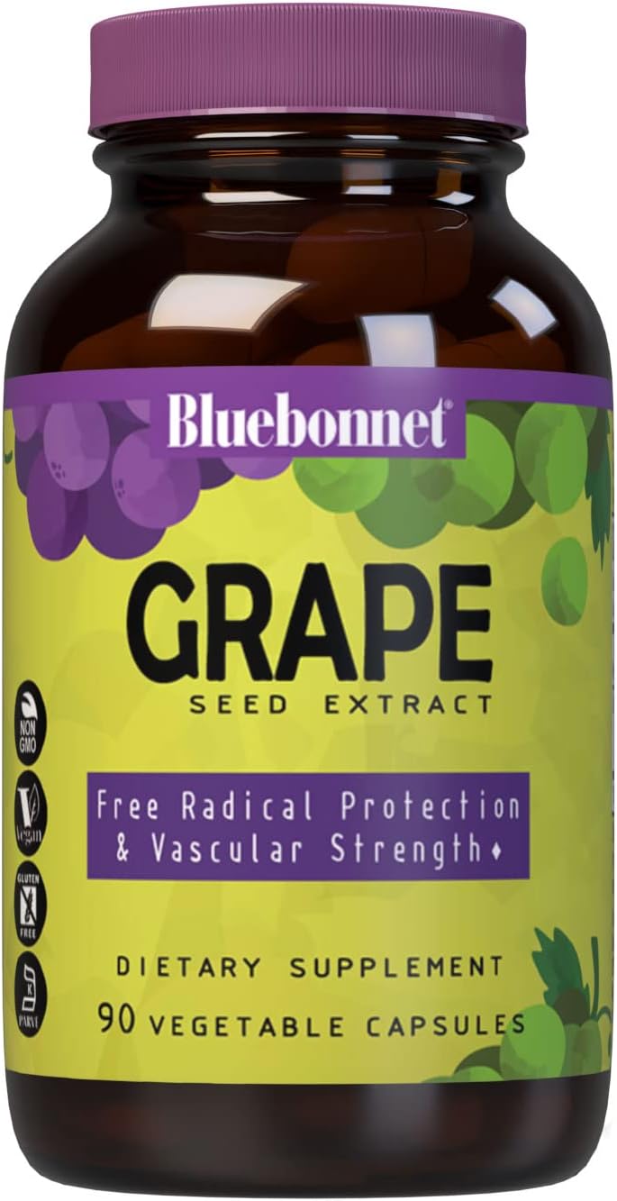 BlueBonnet Super Fruit Grape Seed Extract Capsules, 90 Count Bottle