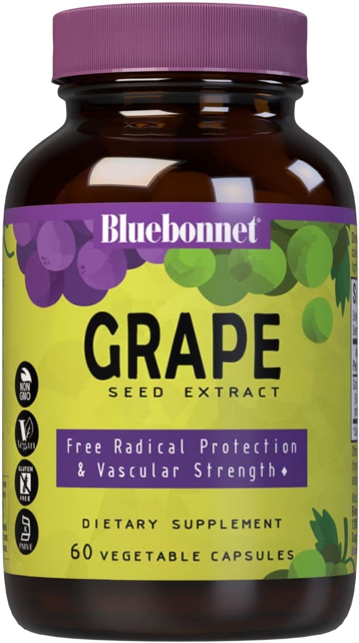 BlueBonnet Super Fruit Grape Seed Extract Supplement - 60 Capsules - Antioxidant Rich Formula