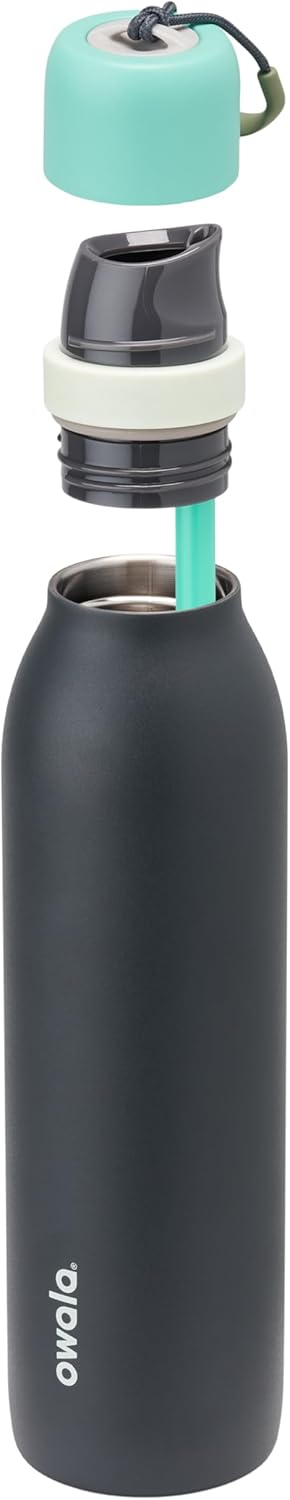 Blue/Grey Owala FreeSip Twist Insulated Stainless Steel Water Bottle - BPA-Free, 24-oz - Ideal for Sports and Travel