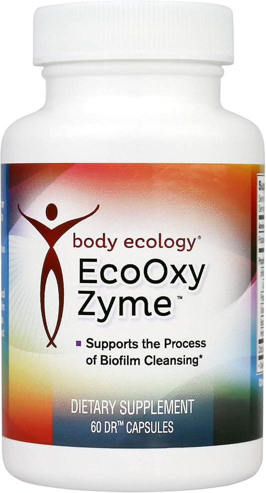 Body Ecology EcoOxyZyme Capsules - Multi-Enzyme Digestive Supplement for Immune System and Gut Health - Biofilm Disruptor - 60 count.