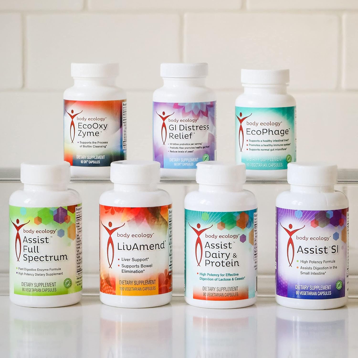 Body Ecology EcoOxyZyme Capsules - Multi-Enzyme Digestive Supplement for Immune System and Gut Health - Biofilm Disruptor - 60 count.