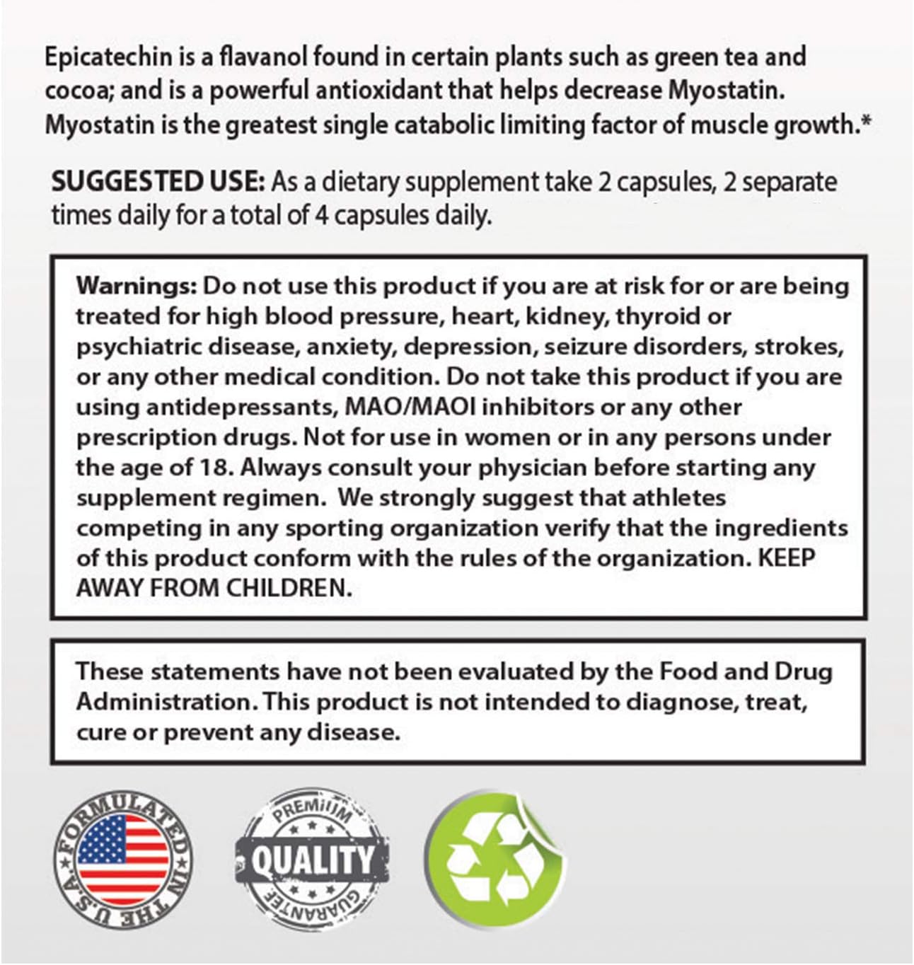 Body Essentials Epicatechin Supplement - 60 Capsules, 300mg - Boost Muscle Growth, Protein Synthesis, Lean Muscle, Strength, Fat Loss