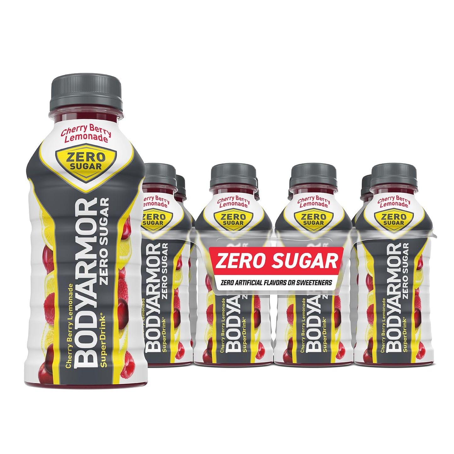 BODYARMOR ZERO Sugar Cherry Berry Lemonade - Sugar Free Sports Drink with Natural Flavors and Electrolytes - 12 fl oz (Pack of 8)