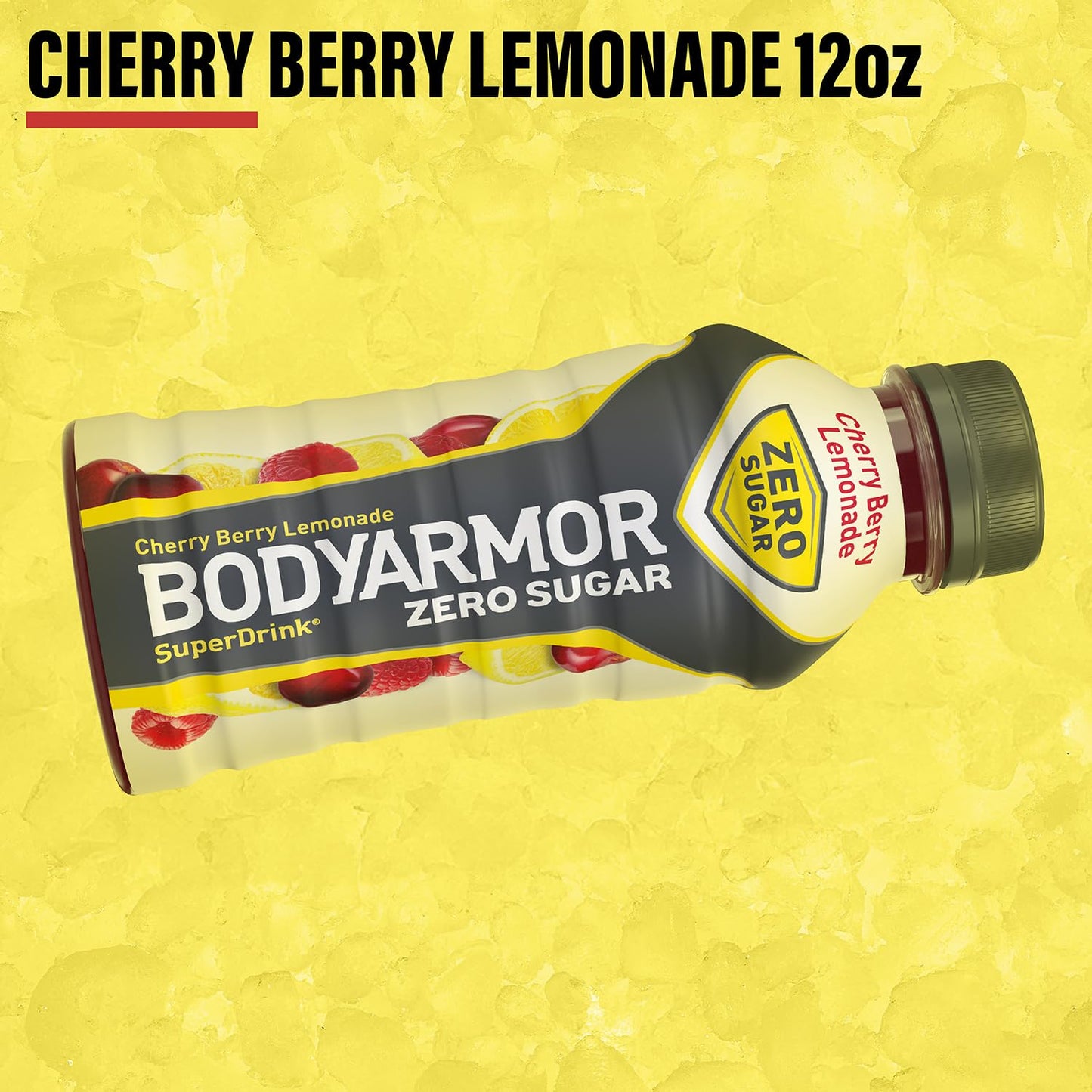 BODYARMOR ZERO Sugar Cherry Berry Lemonade - Sugar Free Sports Drink with Natural Flavors and Electrolytes - 12 fl oz (Pack of 8)
