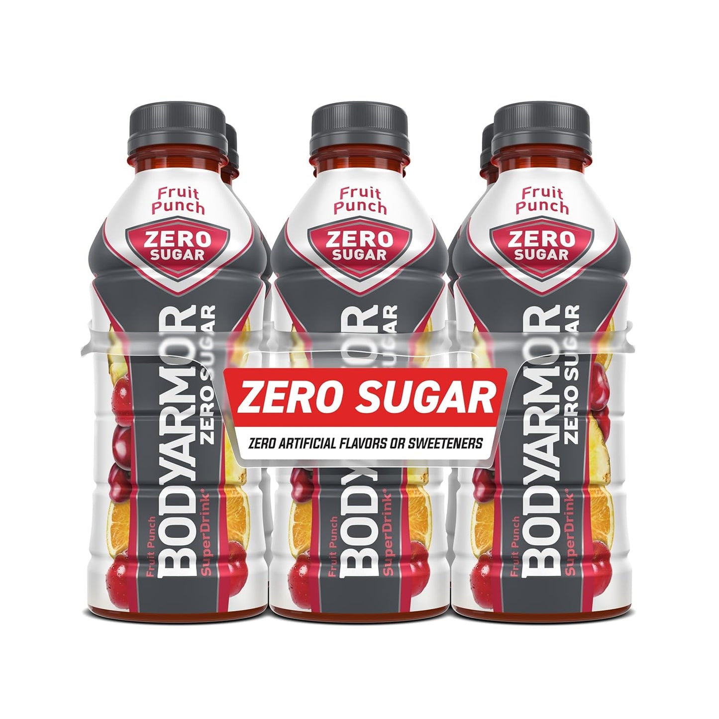 BODYARMOR ZERO Sugar Fruit Punch Sports Drink - Sugar-Free Hydration with Electrolytes and Antioxidants - 20 fl oz (Pack of 6)