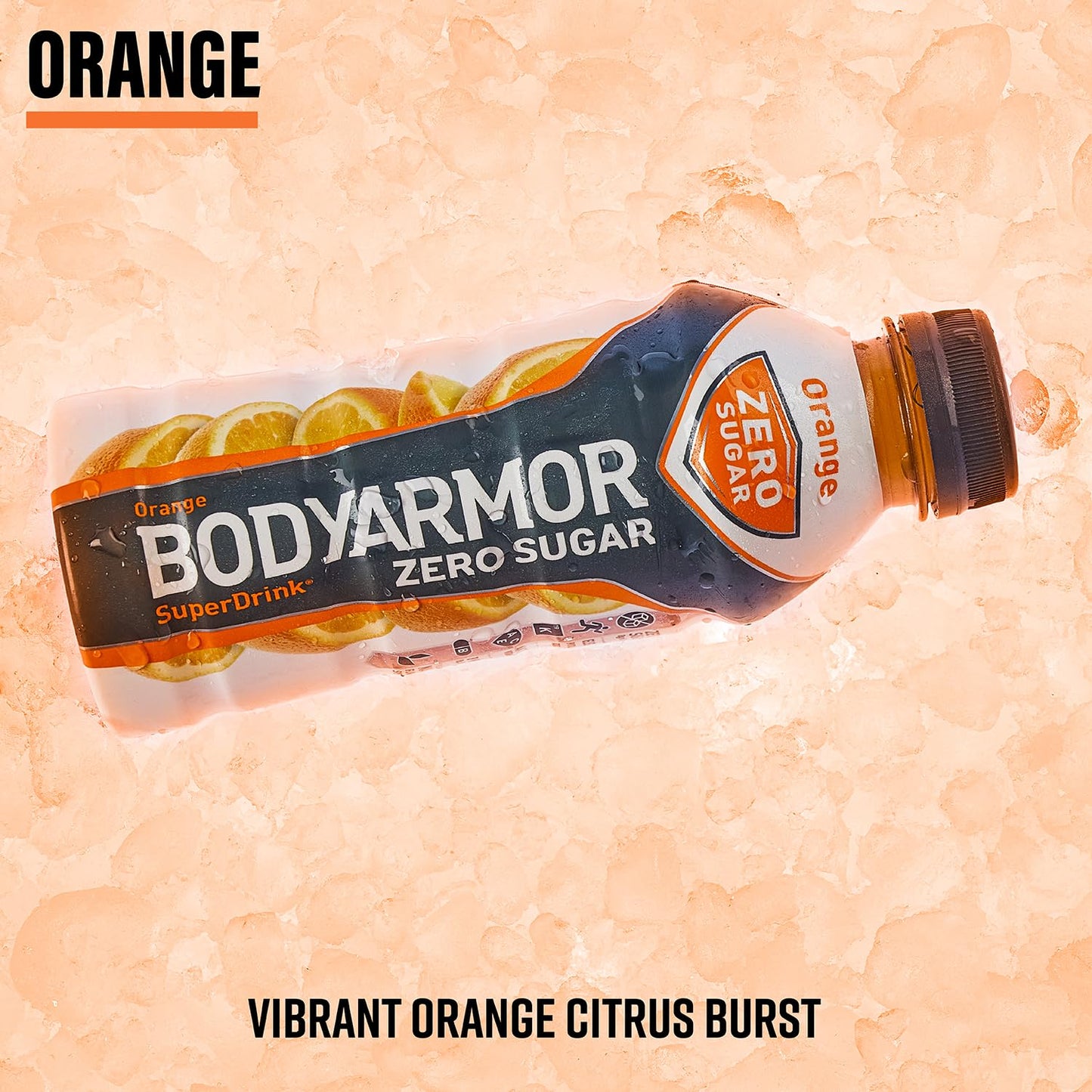 BODYARMOR ZERO Sugar Orange Sports Drink - Sugar Free & Low-Calorie Hydration with Natural Flavors - Packed with Electrolytes, Antioxidants, and B-vitamins - 16 fl oz (Pack of 12)