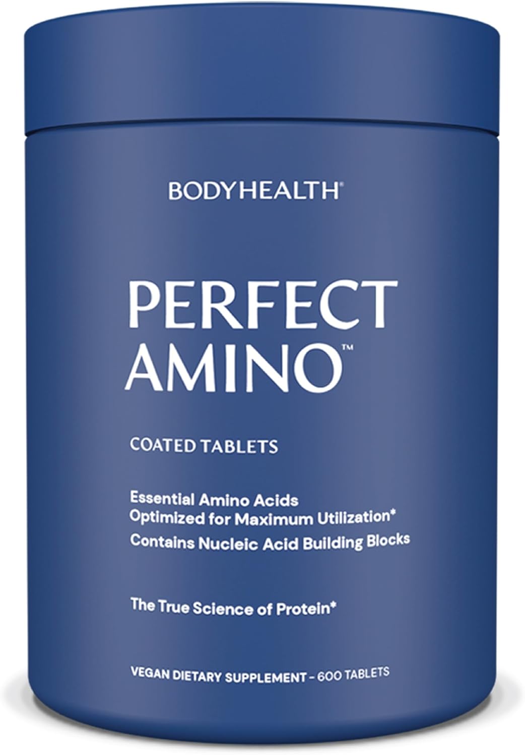 BodyHealth PerfectAmino 600 ct Tablets - Vegan Essential Amino Acids Supplement for Muscle Recovery & Workout