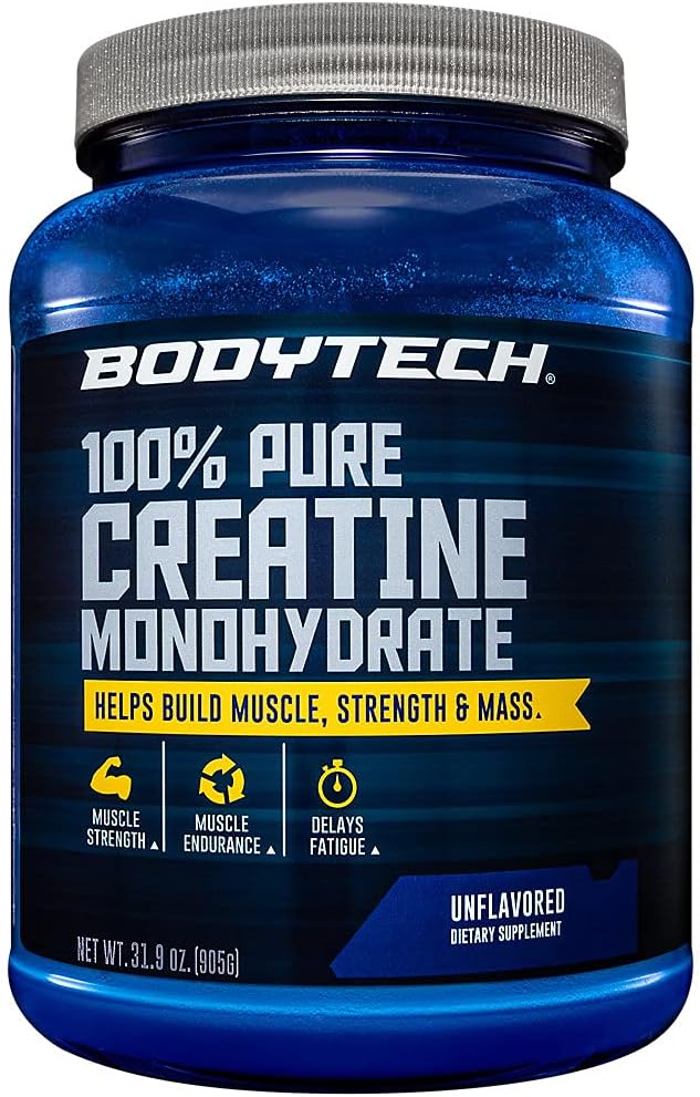 BodyTech Creatine Monohydrate Powder - Boost Strength, Performance, Recovery - Enhances Exercise Capacity for Fitness - 31.9 oz, 181 Servings