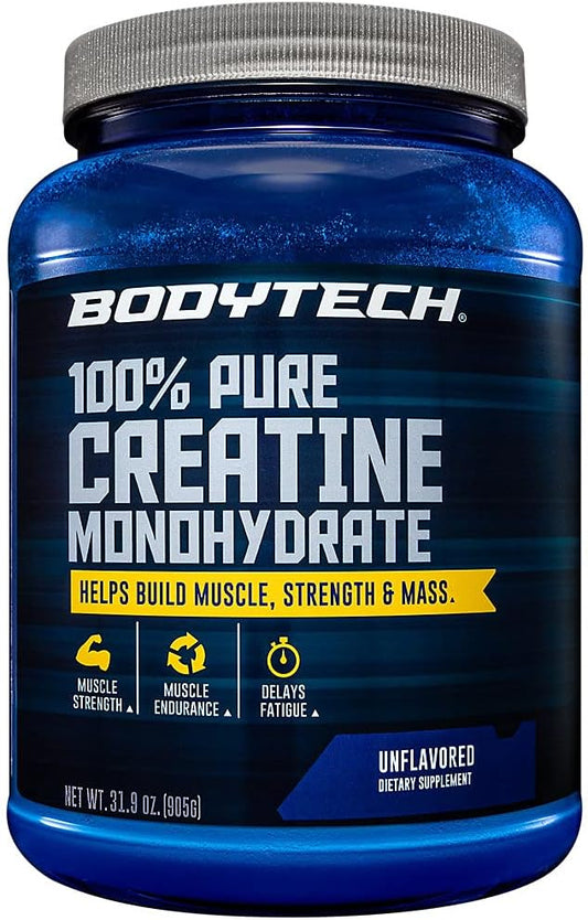 BodyTech Creatine Monohydrate Powder - Boost Strength, Performance, Recovery - Enhances Exercise Capacity for Fitness - 31.9 oz, 181 Servings