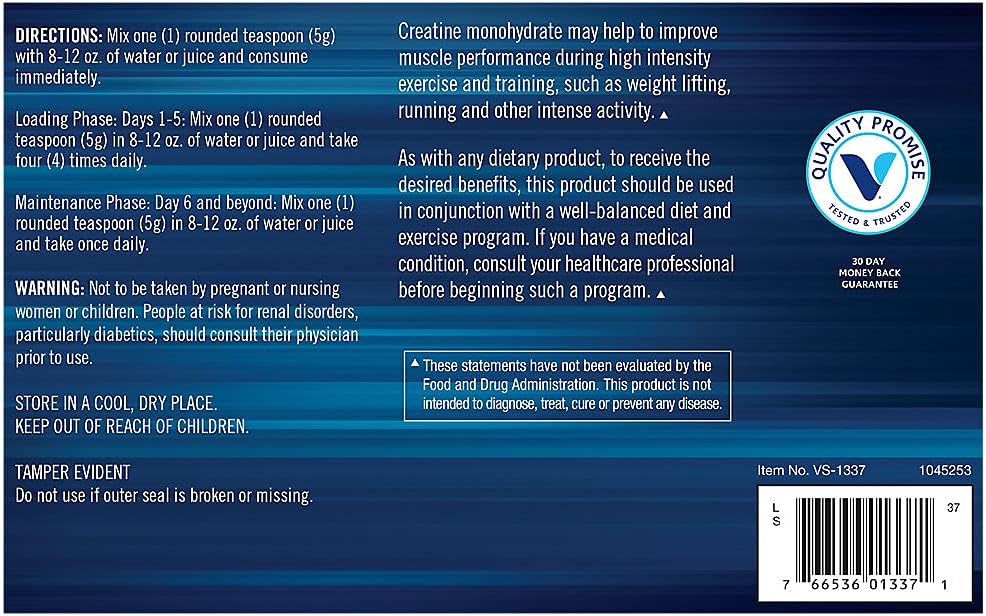 BodyTech Creatine Monohydrate Powder - Boost Strength, Performance, Recovery - Enhances Exercise Capacity for Fitness - 31.9 oz, 181 Servings