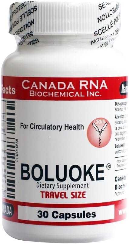 Boluoke Canada RNA (Lumbrokinase) Capsules Support Circulatory Health - 30 Count