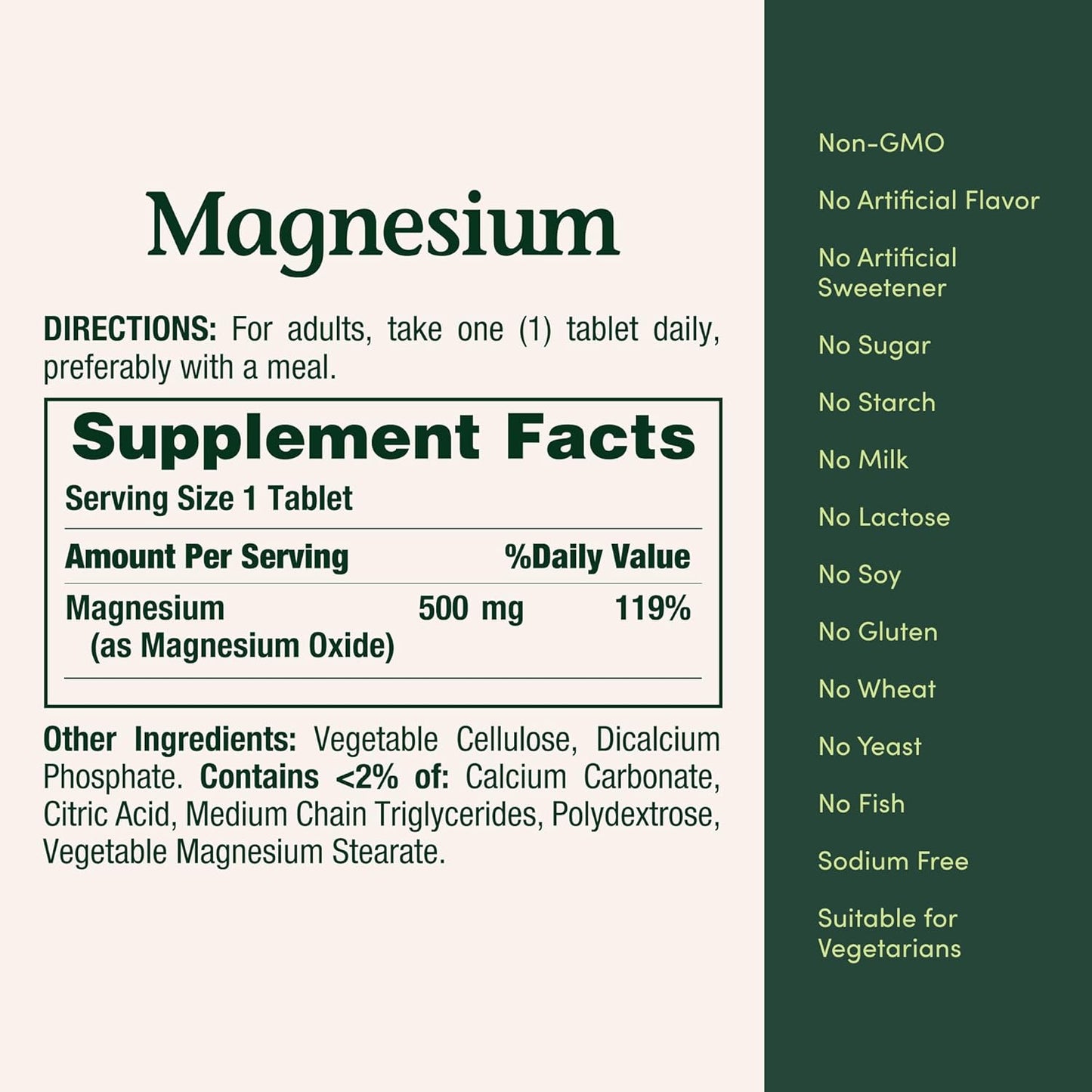 Bone and Muscle Health Support Tablets, 500 Mg, 200 Ct - Nature's Bounty Magnesium for Whole Body
