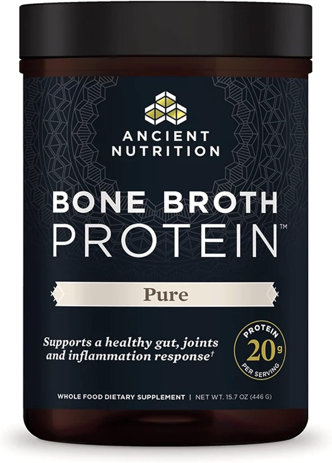 Bone Broth Protein Powder - Pure Flavor, 20 Servings - Ancient Nutrition