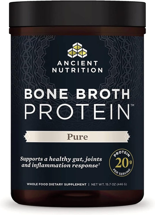 Bone Broth Protein Powder - Pure Flavor, 20 Servings - Ancient Nutrition
