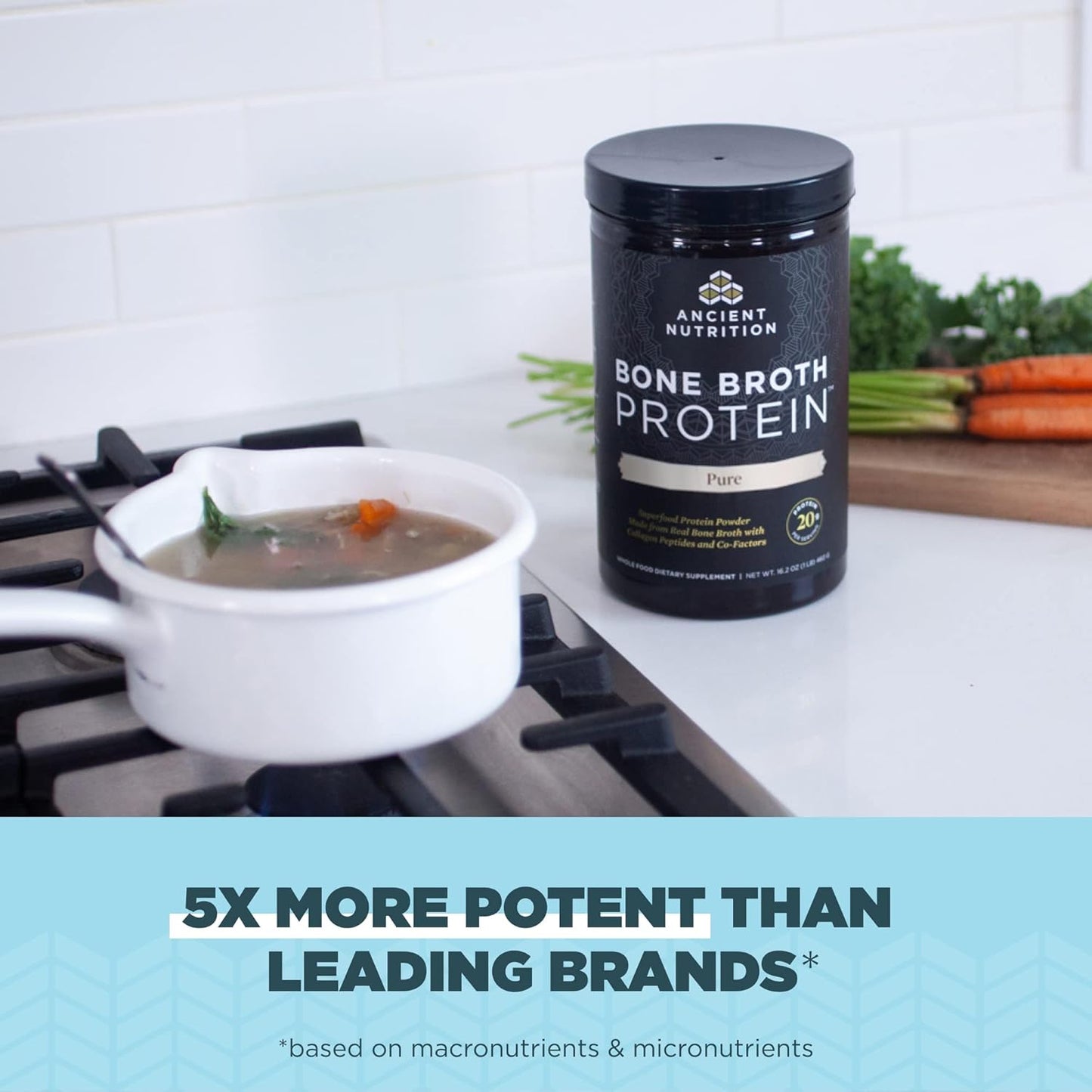 Bone Broth Protein Powder - Pure Flavor, 20 Servings - Ancient Nutrition