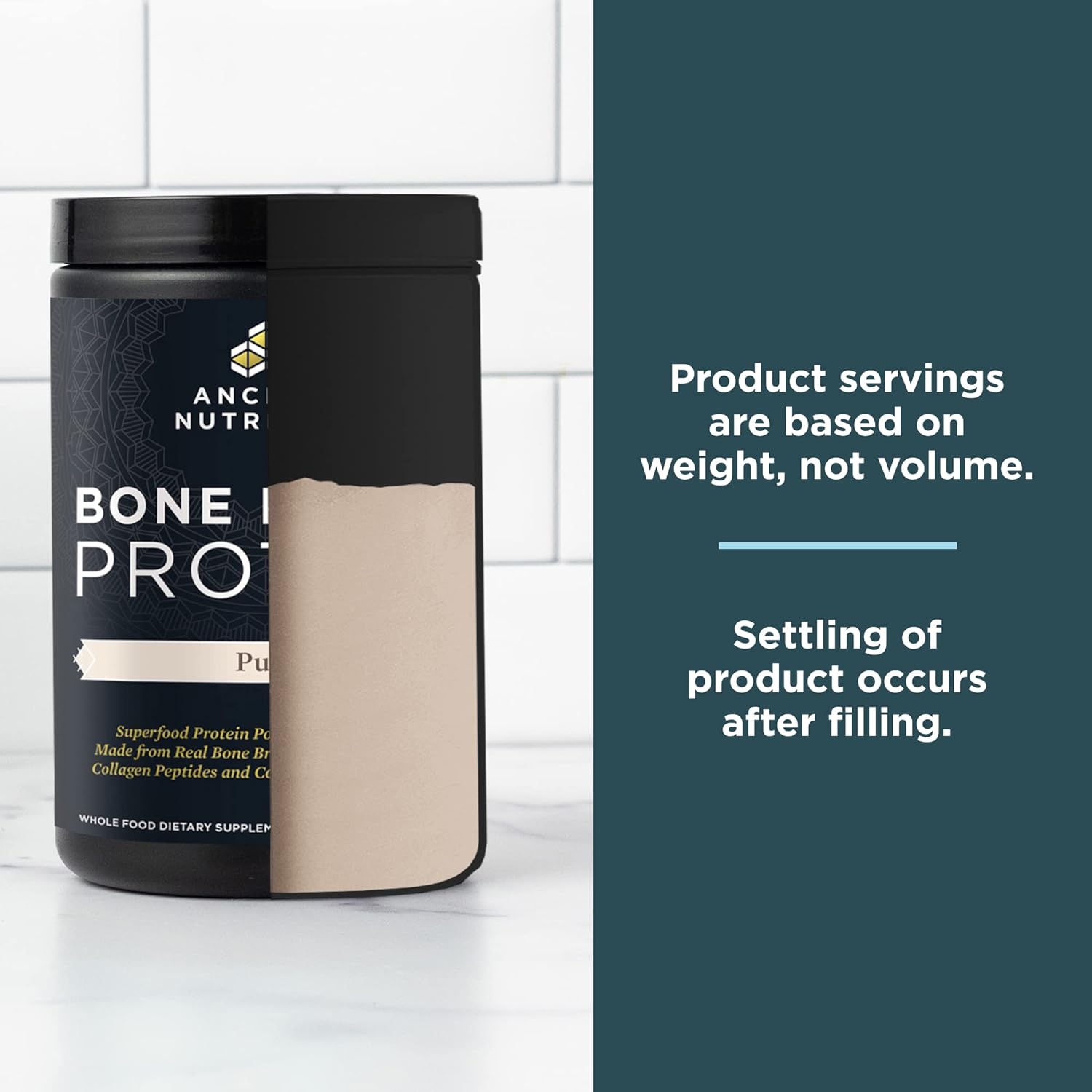 Bone Broth Protein Powder - Pure Flavor, 20 Servings - Ancient Nutrition