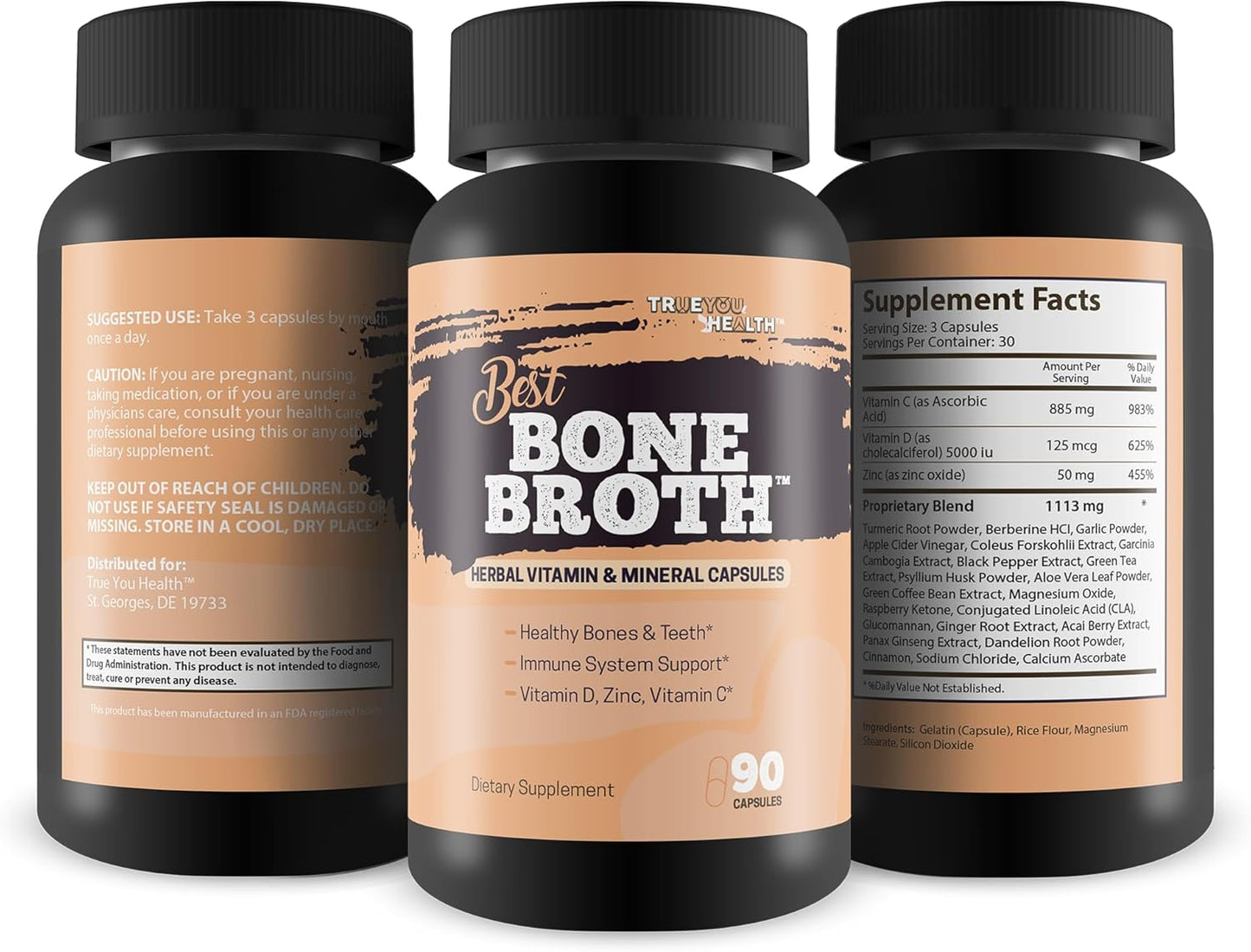 Bone Health & Immunity Supplement Capsules for Men & Women Over 50 - Vitamin D Rich Formula for Strong Bones and Immune System Support