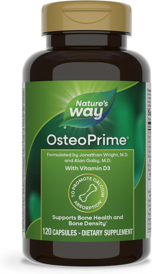 Bone Health Support Supplement with Vitamin D3 - Nature's Way OsteoPrime, 120 Vegetarian Capsules