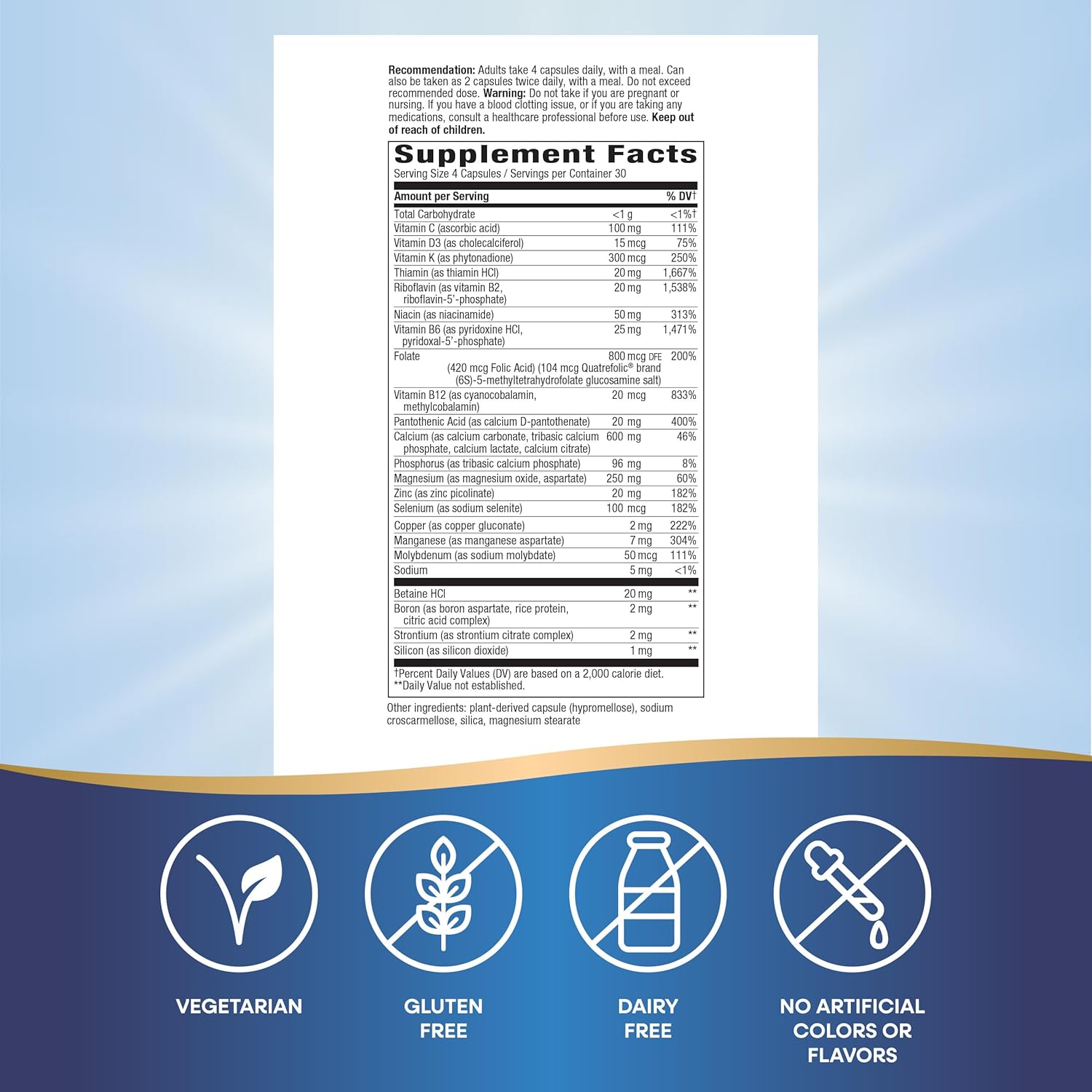 Bone Health Support Supplement with Vitamin D3 - Nature's Way OsteoPrime, 120 Vegetarian Capsules