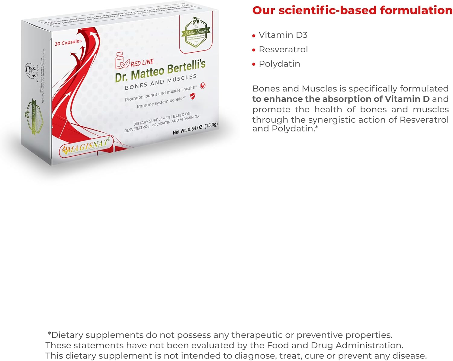 Bone, Muscle, and Iron Support Bundle by Dr. Matteo Bertelli - Resveratrol, Polydatin, Vitamin D3 & C, Nettle Extract, Iron (30 Capsules & 30 Tablets)