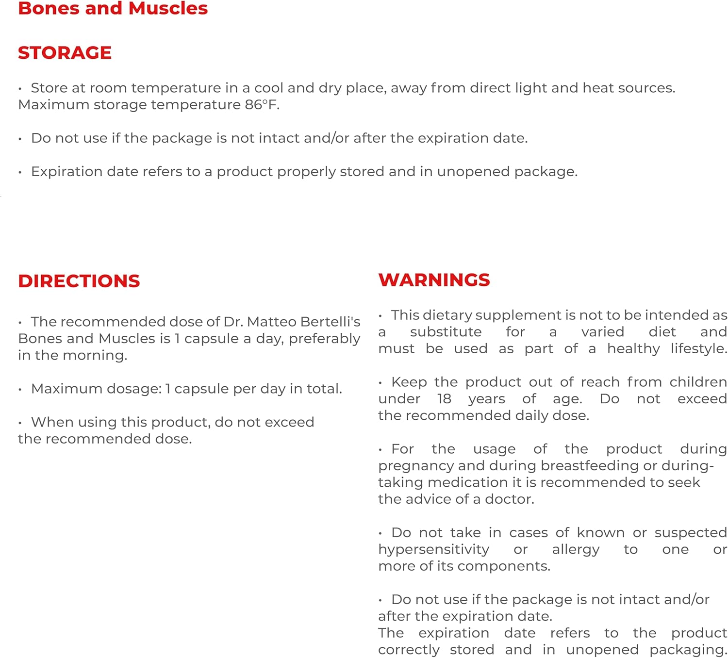 Bone, Muscle, and Iron Support Bundle by Dr. Matteo Bertelli - Resveratrol, Polydatin, Vitamin D3 & C, Nettle Extract, Iron (30 Capsules & 30 Tablets)