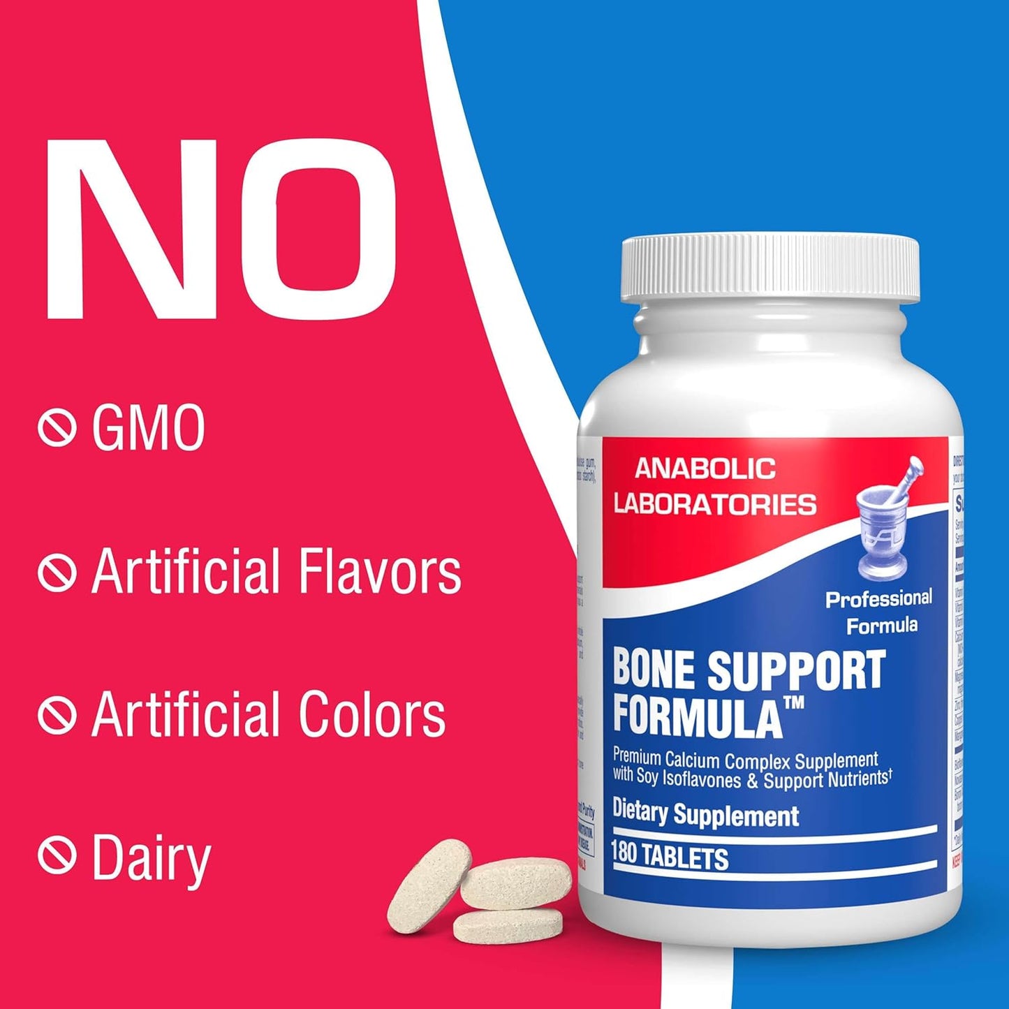 Bone Support Calcium Complex - 180 Tablets with Vitamins C, D, K, Zinc, and Magnesium for Bone Health - Women and Men's Calcium Supplement