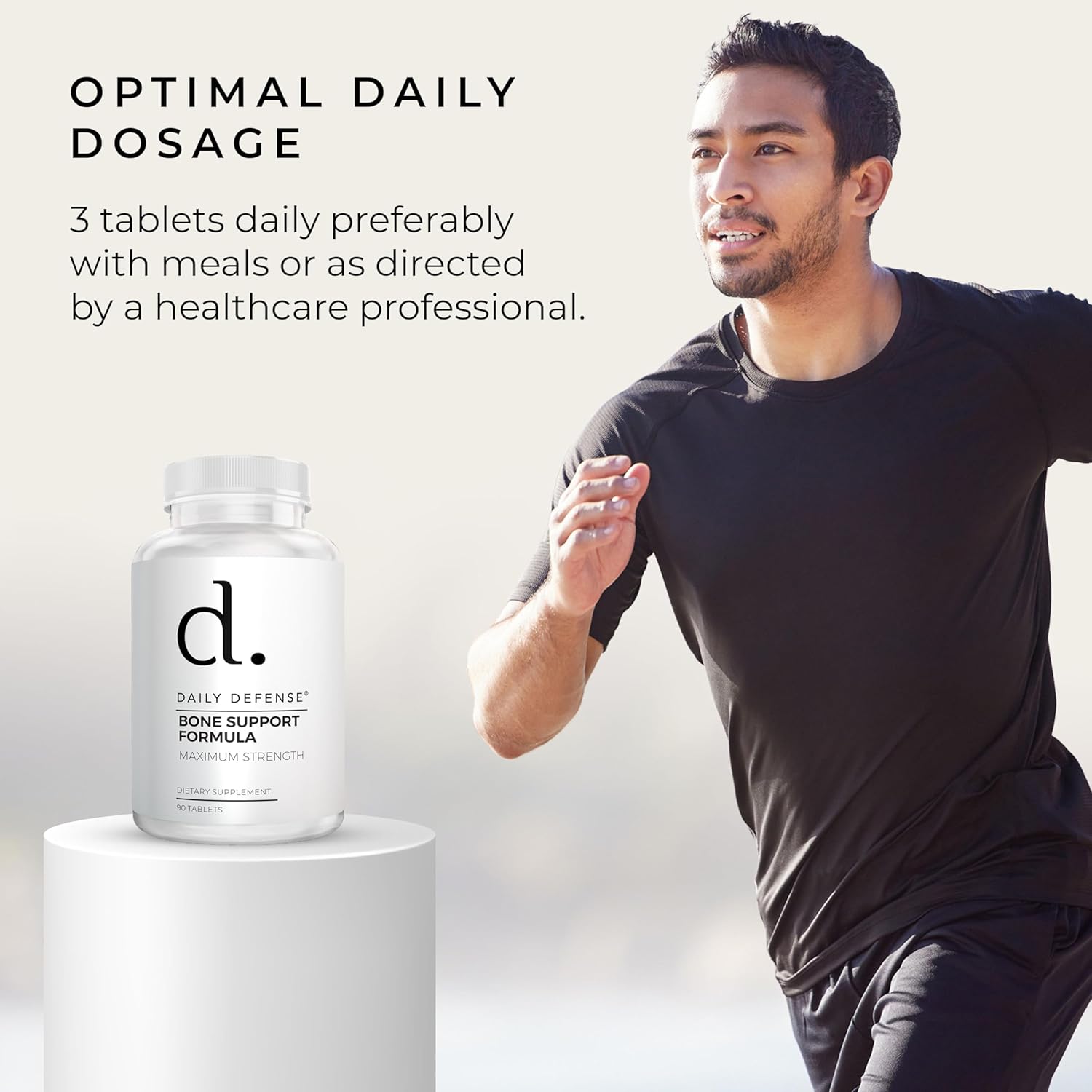 Bone Support Formula with Calcium 1000mg, Magnesium, L-Lysine HCl for Women & Men - 90 Easy to Swallow Tablets for Flexibility & Mobility