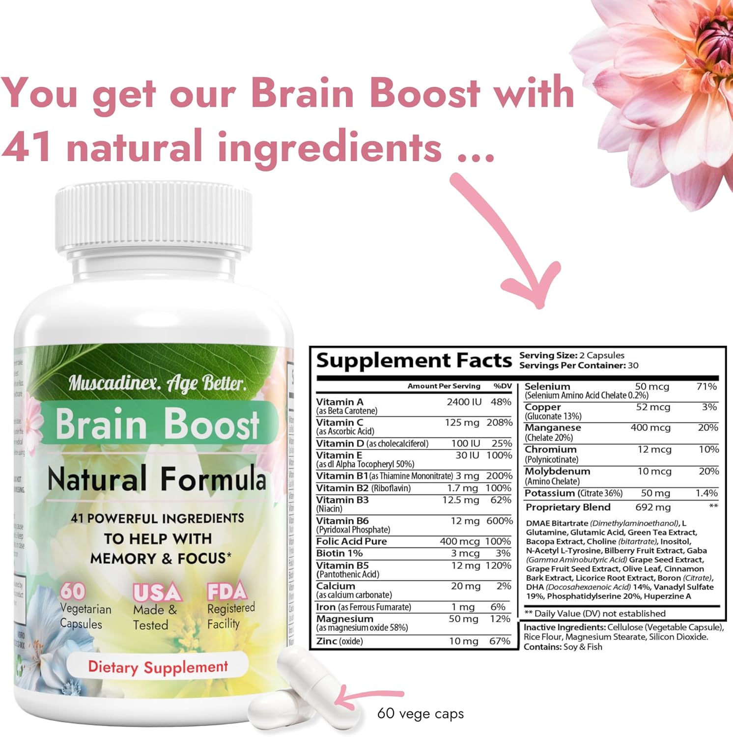 Boost Brain Health with MUSCADINEX Upgrade - Unlock the Benefits of Resveratrol, Ellagic Acid, and Quercetin from American Muscadines! Limited Time Offer!