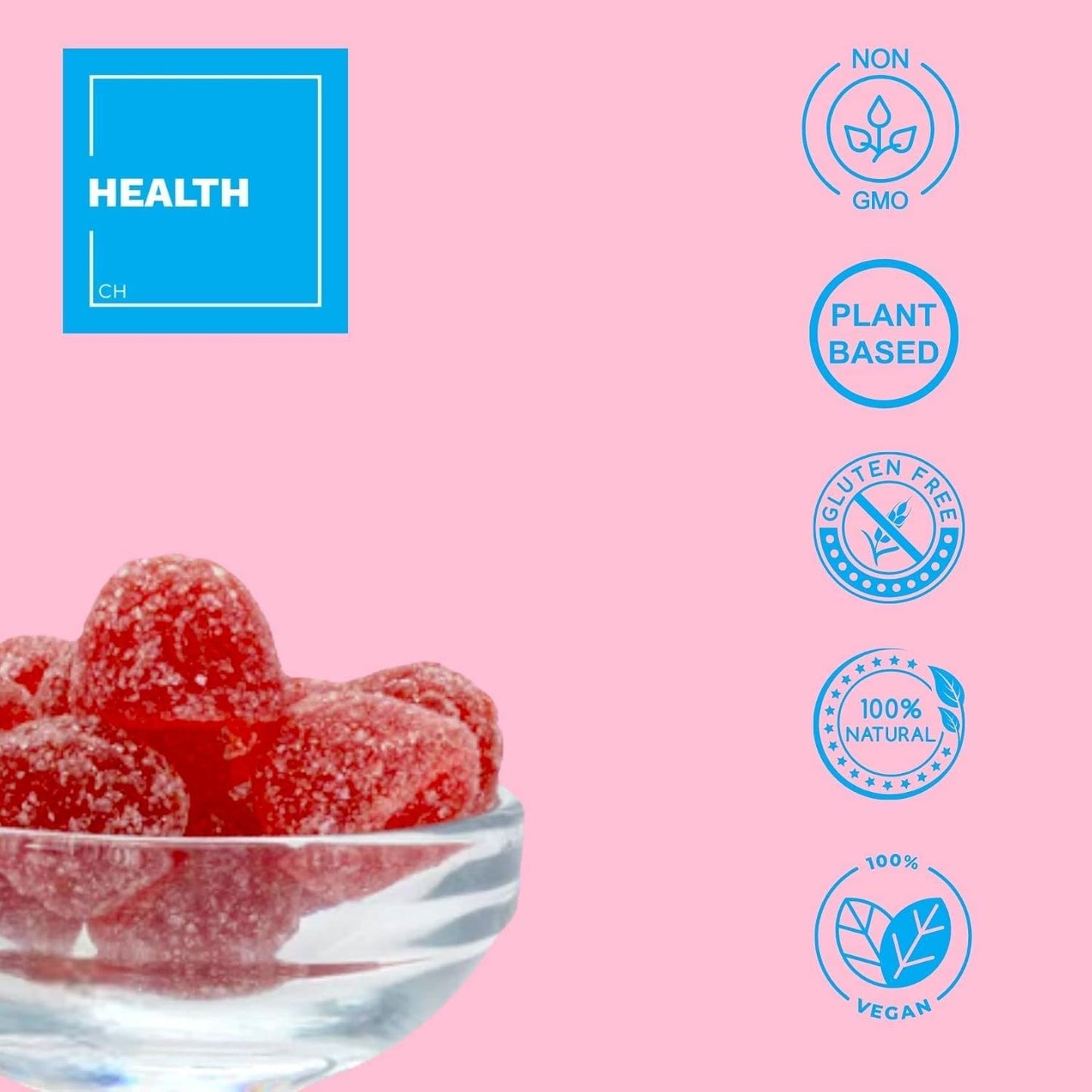 Boost Hair, Skin, and Nails with Vegan Biotin Gummies - 10,000 mcg - Hair and Nail Growth Support - Raspberry Flavored - 60 Count