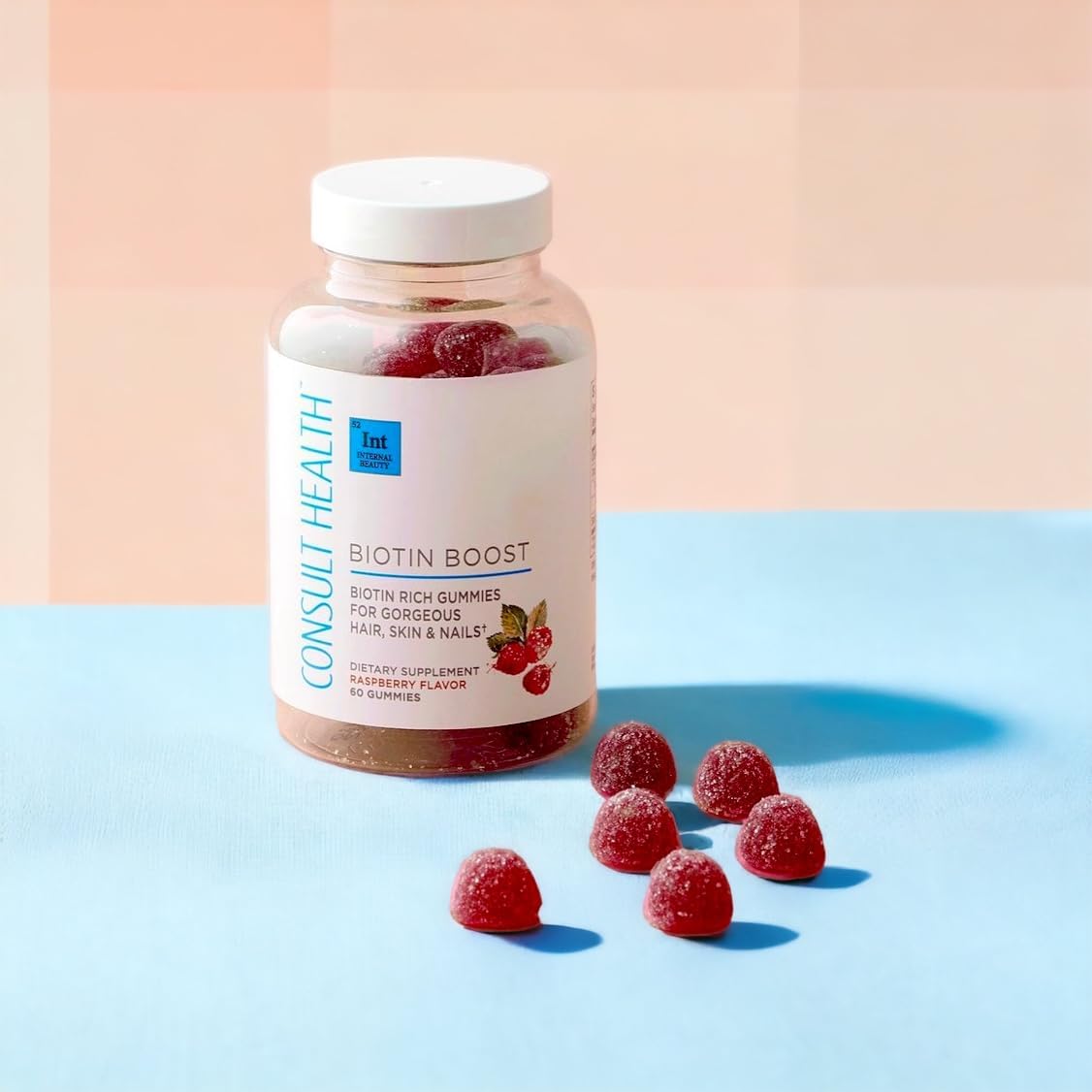 Boost Hair, Skin, and Nails with Vegan Biotin Gummies - 10,000 mcg - Hair and Nail Growth Support - Raspberry Flavored - 60 Count