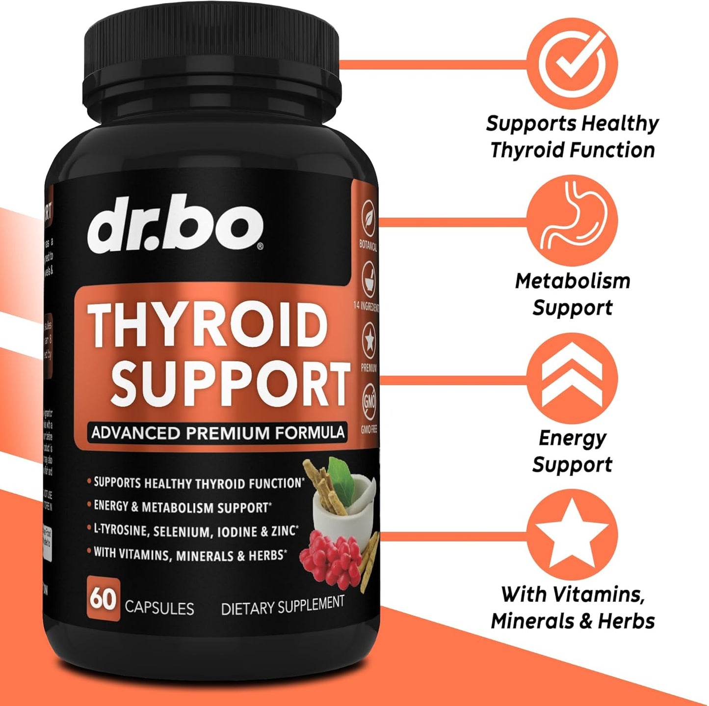 Boost Thyroid Health & Detox Lymphatic System with Herbal Supplements - Echinacea Cleanse for Lymph Node Drainage