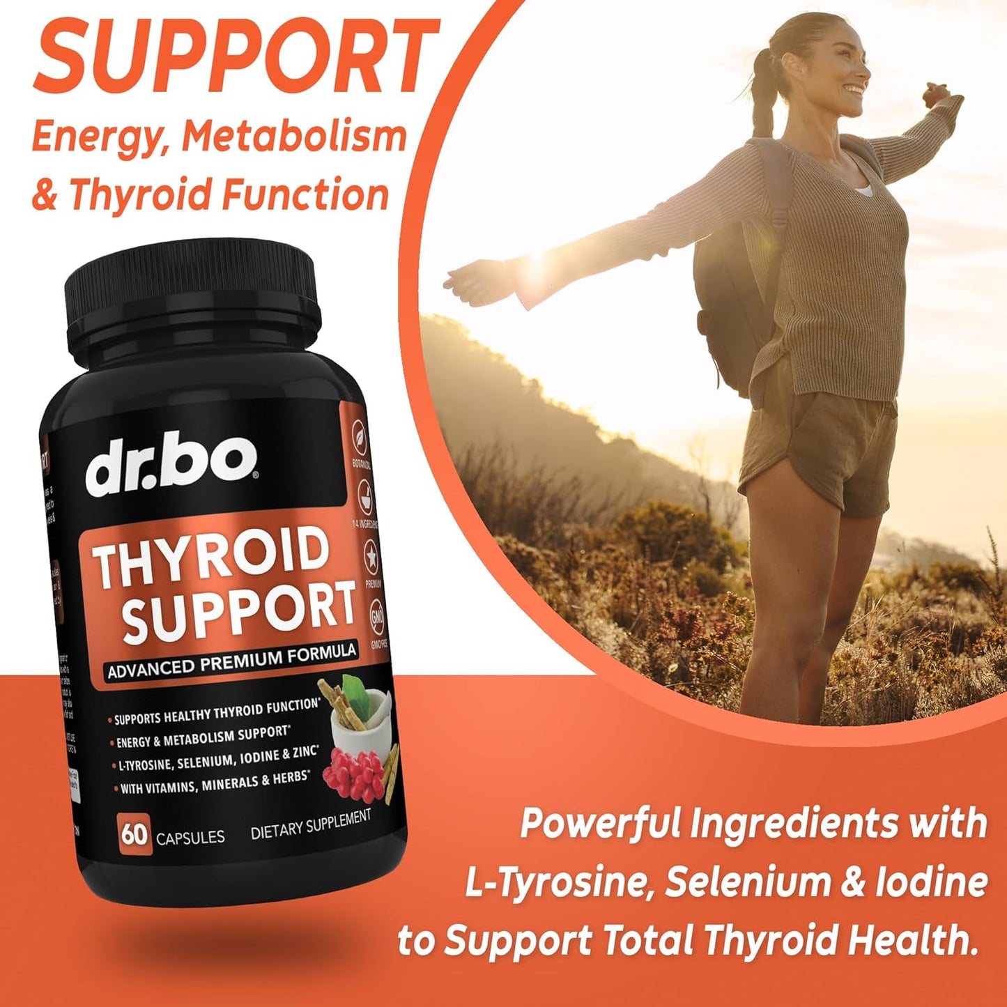 Boost Thyroid Health & Detox Lymphatic System with Herbal Supplements - Echinacea Cleanse for Lymph Node Drainage