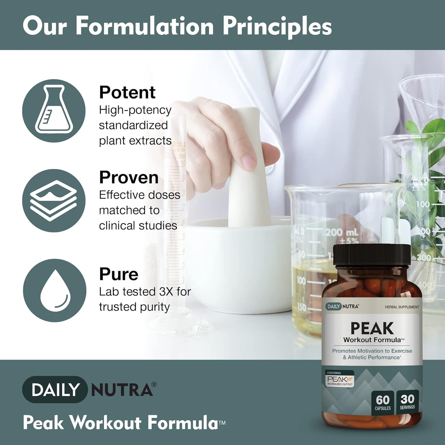 Boost Workout Performance with DailyNutra Peak Formula - Enhanced Motivation and Recovery | ATP, Boswellia, Ashwagandha Pre-Workout Supplement (3-Pack)