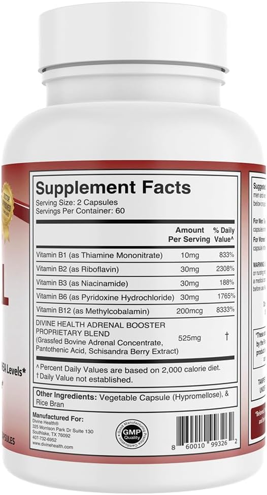Boost Your Health with Divine Adrenal Support Supplement - Natural Energy & Stress Relief