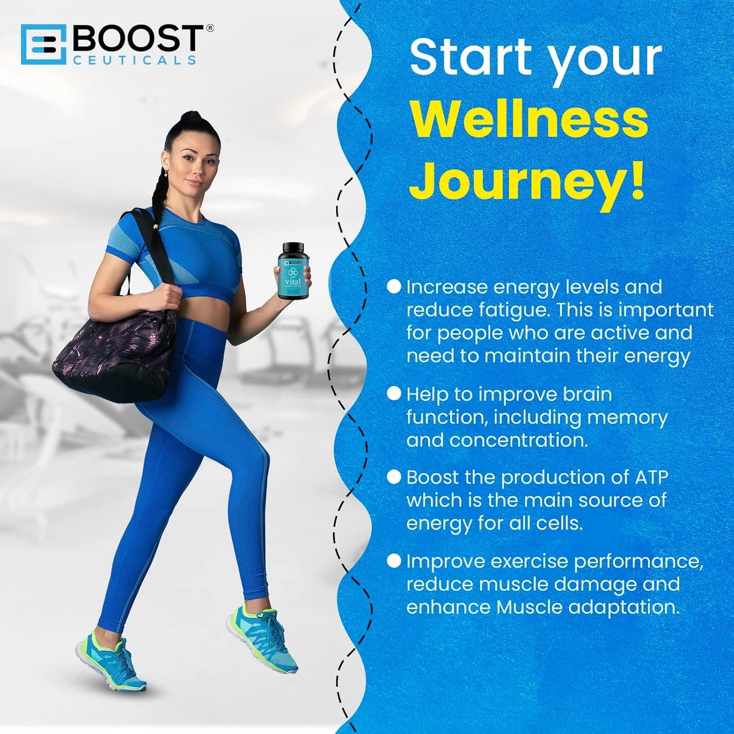 BoostCeuticals Pure CoQ10 200mg Capsules for High Absorption - Vegan, Non GMO, Gluten Free, No Stearates - 90 Count