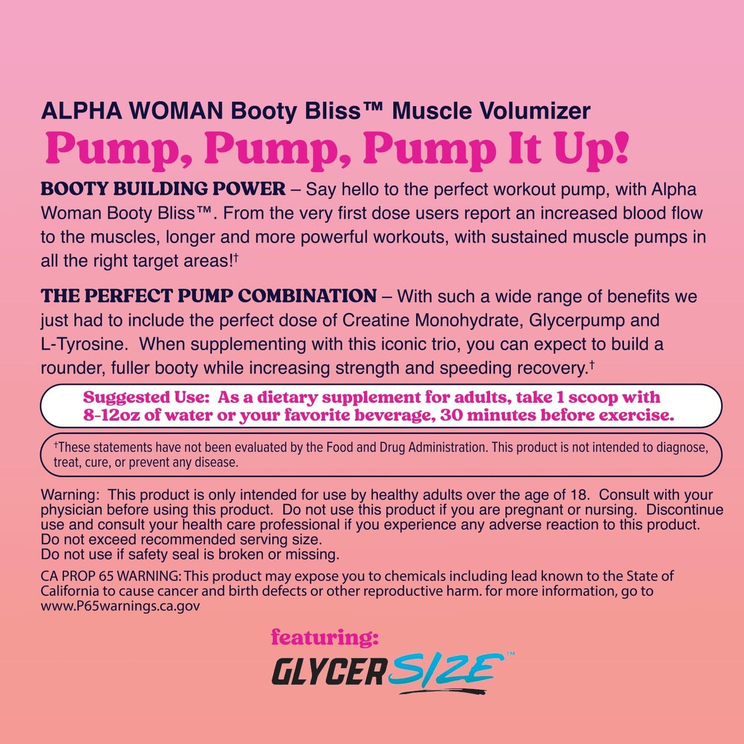 Booty Bliss Creatine for Women Pre Workout - Booty Builder with Keto Friendly Collagen - Pump It Up for The Perfect Peach - 30 Servings Sweet Peach Mango Flavor