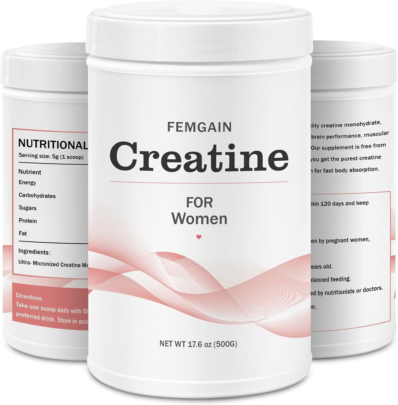 Booty Builder Creatine Powder 500g - FEMGAIN Monohydrate for Women