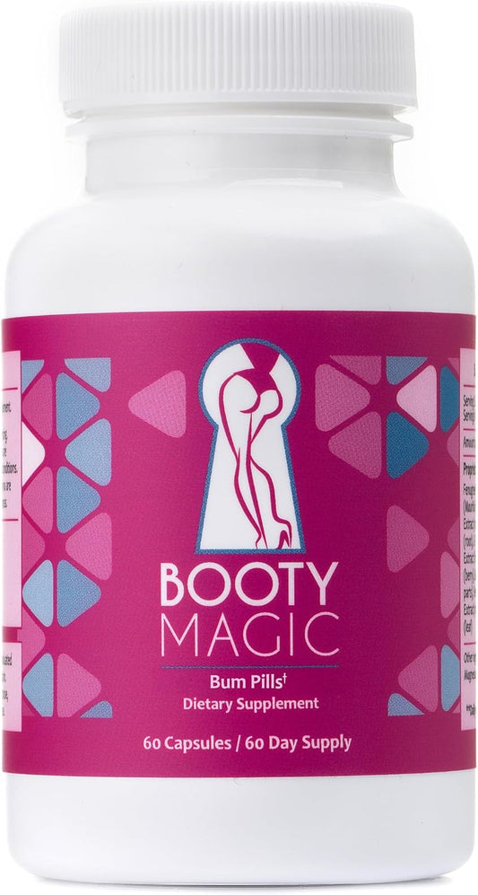 Booty Magic Butt Enhancement Pills - 2 Months Supply for Bigger, Rounder Butt with Maca & Fenugreek