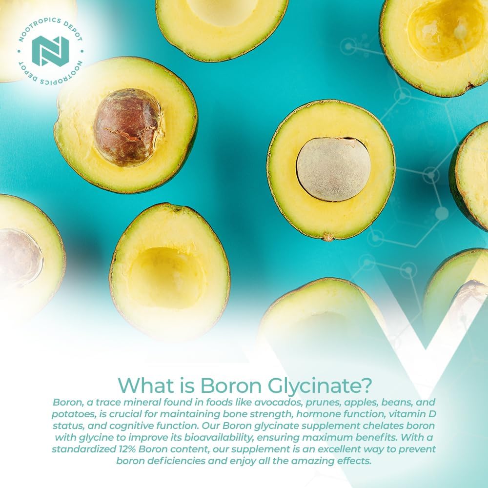 Boron Glycinate Capsules - 50mg | Boost Testosterone, Reduce Inflammation, Immune & Cognitive Support | 120 Count