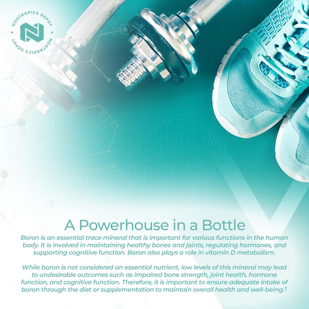 Boron Glycinate Capsules - 50mg | Boost Testosterone, Reduce Inflammation, Immune & Cognitive Support | 120 Count