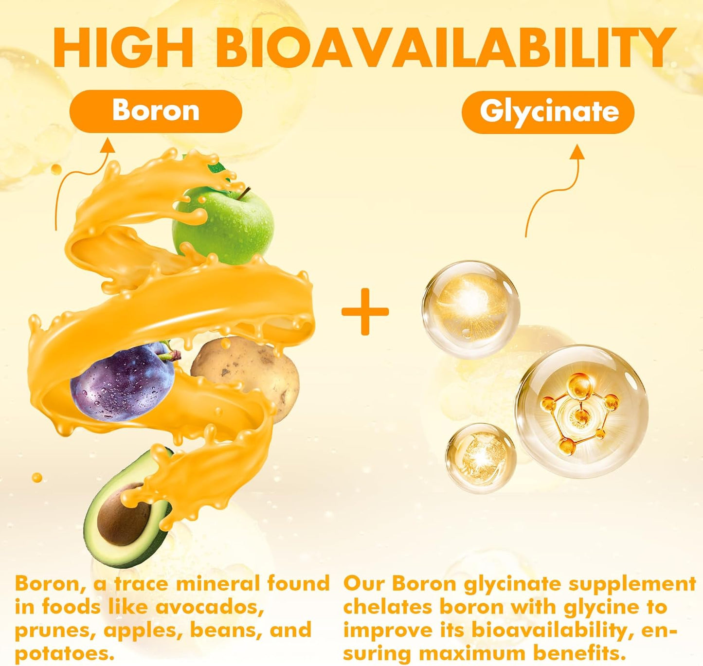 Boron Glycinate & CoQ10 Gummies for Calcium and Magnesium Absorption, 60 Count