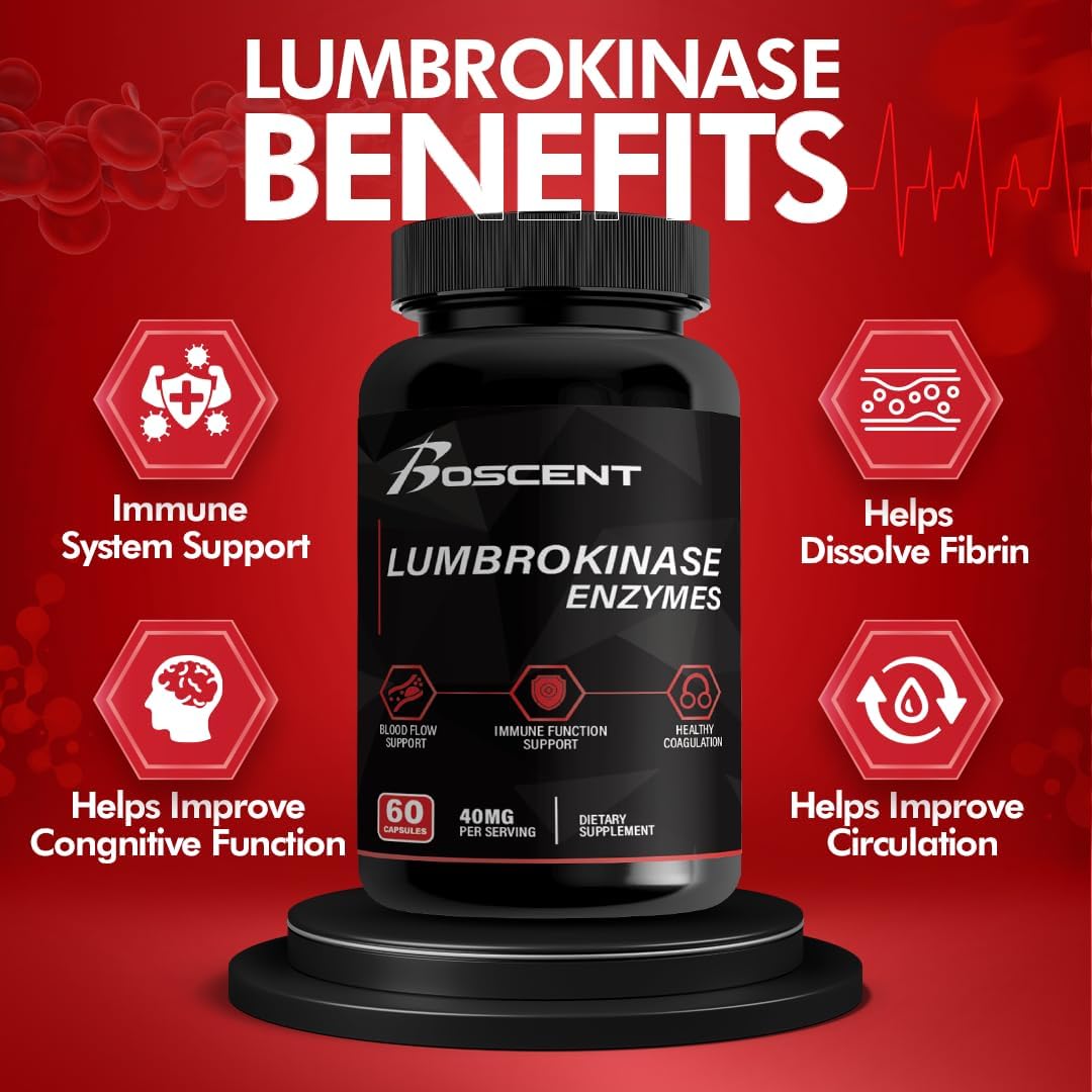 BOSCENT HMB and Lumbrokinase Enzyme Supplement for Muscle and Digestive Health