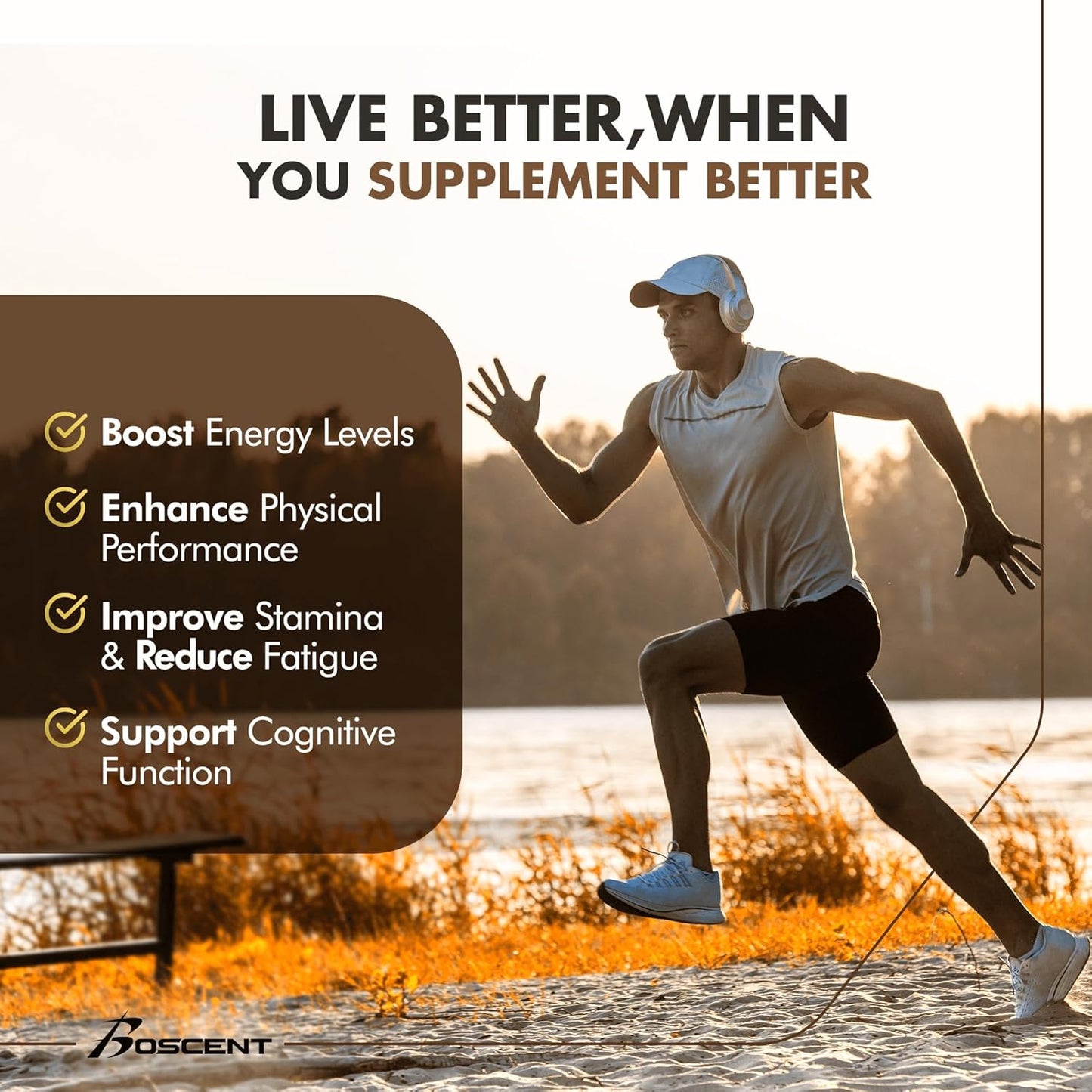 BOSCENT HMB and Shilajit Energy and Strength Supplement Pack for Enhanced Performance