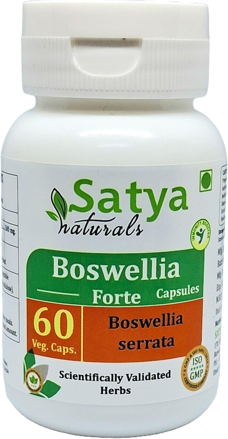 Boswellia Forte Capsules 500mg - Ayurvedic Herbal Supplement - 60 Vegetarian Capsules - 10:1 Extract - Men and Women Support