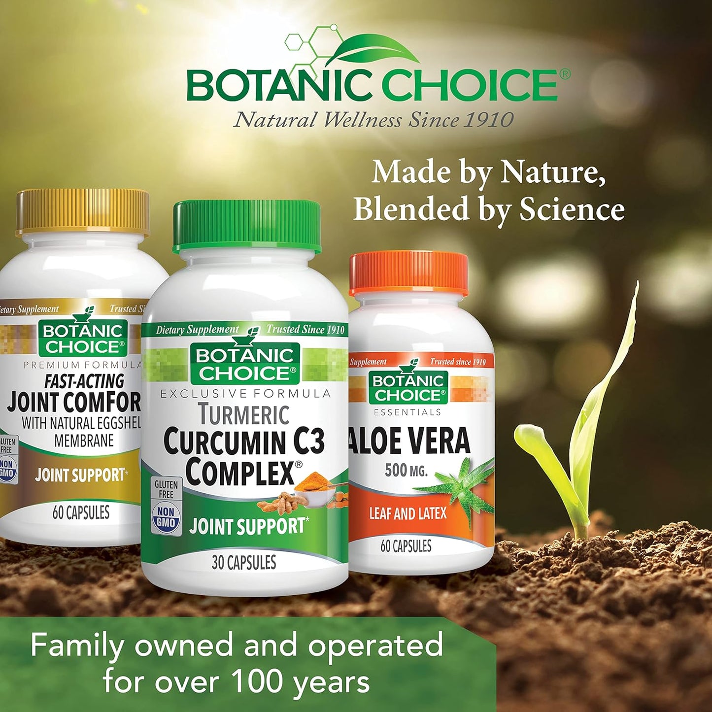 Botanic Choice Curcumin C3 Complex with Bioperine - 30 Daily Supplement Capsules for Adults