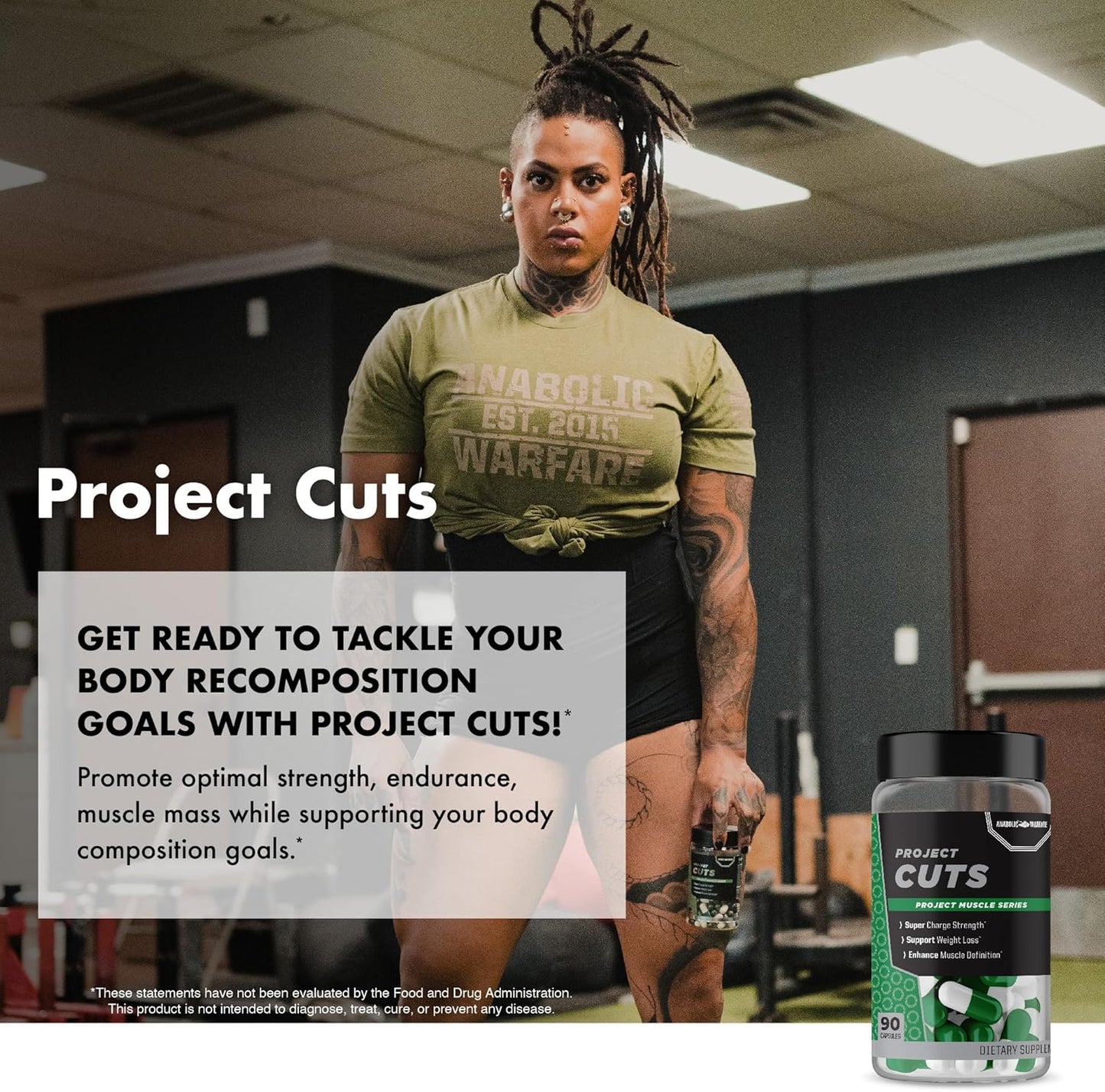 Botanical Anabolic Warfare Project Cuts for Muscle Definition & Body Recomposition - 90 Capsules
