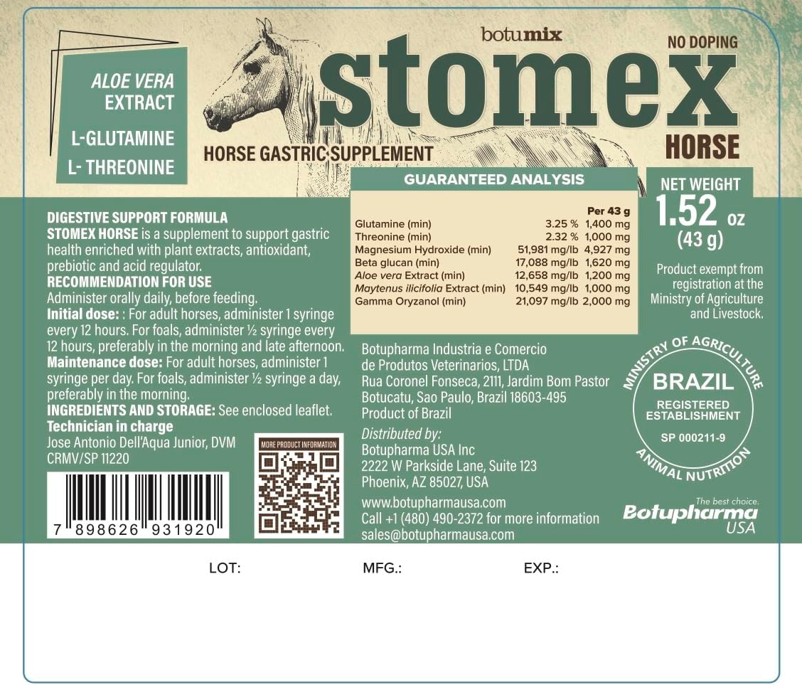 Botupharma USA Stomex Horse Supplement for Digestive Health