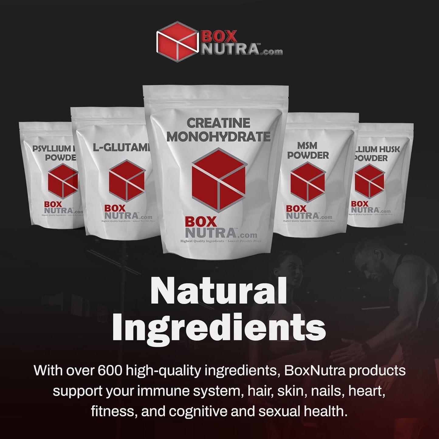BoxNutra Creatine Monohydrate Powder - Unflavored Muscle Gain Supplement for Men and Women - 200 Servings