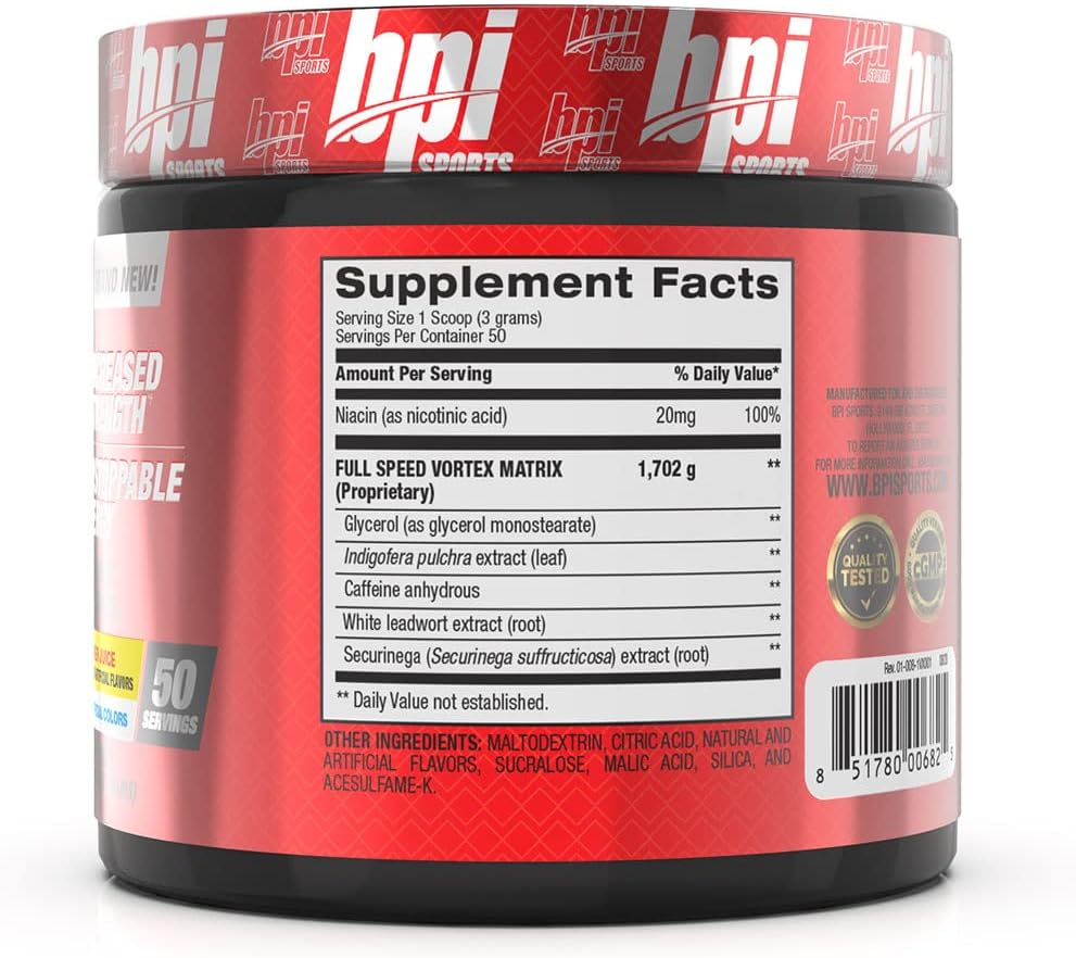 BPI Sports 1.M.R Vortex Pre Workout Powder - Non Habit Forming Energy & Nitric Oxide Booster - Power Juice - 5.3 Oz